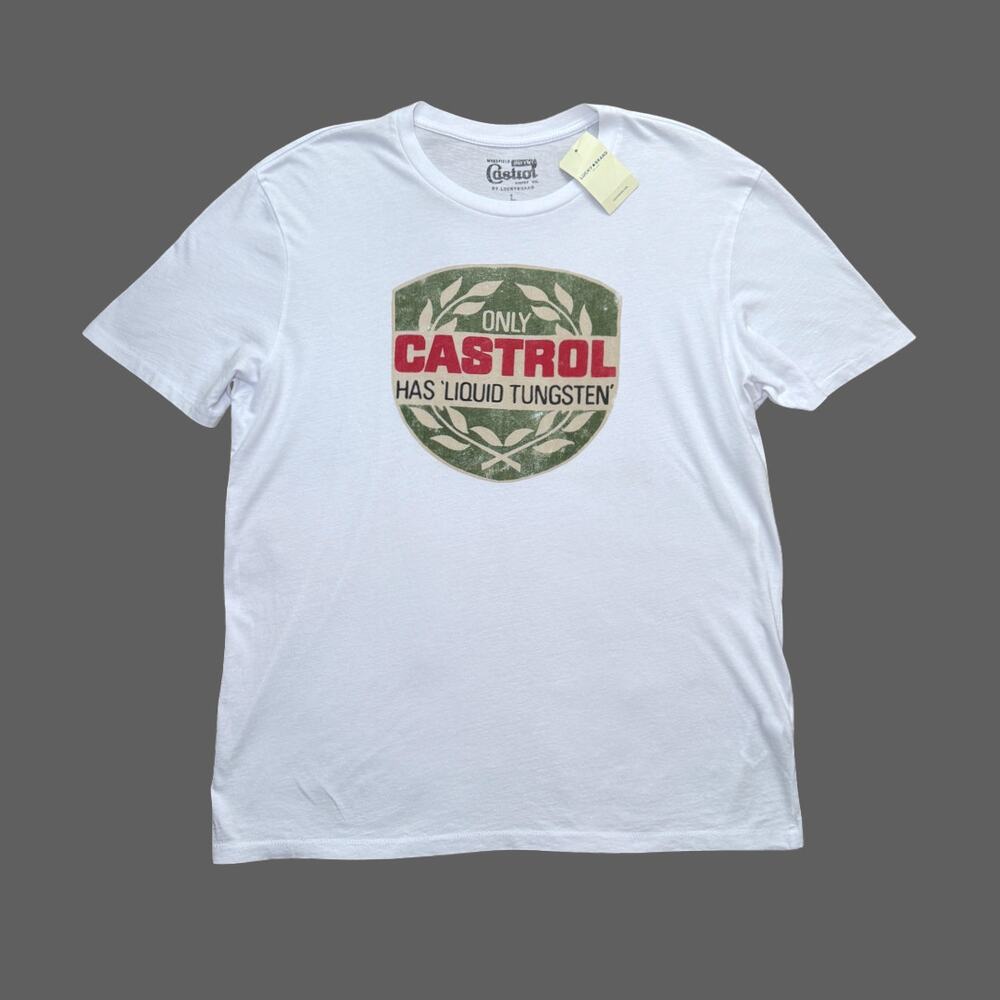 Lucky Brand Castrol Motor Oil Tee L NWT